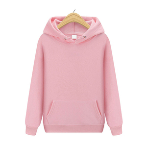 Sweat à capuche unisexe rose en molleton 100% coton avec poche avant brodée, coupe ample, respirant, style streetwear décontracté - Product Image 2