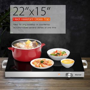 Plateau chauffant électrique 22 x 14 pouces, plaque chauffante pour réchauffer les plats avec contrôle de température réglable - Product Image 3