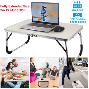 Tavolino Pieghevole per Laptop, Vassoio per Notebook da Letto, Scrivania per Colazione, Lettura e Scrittura, Compatibile con Divano, Pavimento, Dormitorio - Product Image 1