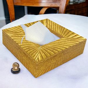 Modern Golden Steel <b>Tissue</b> Box & Napkin Holder Rectangular Decorative Handmade Eco-Friendly for Home Restaurant <b>Wedding</b> Bar Use - Product Image 6