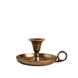 Bougeoir conique en métal aspect royal fini or antique pour décoration de table de mariage et de noël à la maison - Product Image 1