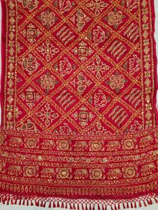 Dupatta de Algodón Sankar Gharchoda Premium con Trabajo Aari, Tiki Tankeli, Accesorio Tradicional para Bodas y Eventos Étnicos - Product Image 5