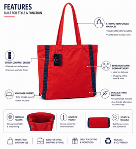 กระเป๋าผ้าแคนวาส Urban Tote UT-082 กระเป๋าหิ้วชายหาด สกรีนโลโก้ได้ ปิดด้วยแม่เหล็ก หูหิ้วยาว ทนทาน ใช้ซ้ำได้ รับผลิตจำนวนมาก พิมพ์ลาย OEM - Product Image 4