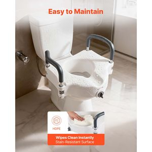 Rialzo per WC con Capacità di Carico di 136 kg, Altezza 12,7 cm, Sedile Allargato Imbottito, Braccioli Rialzati - Attrezzatura di Sicurezza per il Bagno - Product Image 6