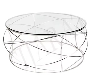 Modern Luxury Silver Color Hotel Coffee or <b>Side</b> <b>Table</b> with Marble Top for Home or Living Room Wood <b>Set</b> on Hot Sale - Product Image 1
