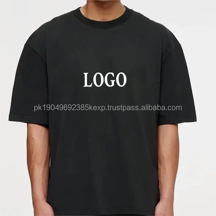 Lüks supima pamuk damla omuz tasarımcı T Shirt Logo boy T Shirt boxy fit giyim erkekler ağır erkek t-shirtü
