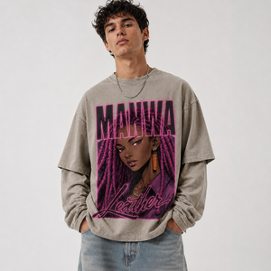 Camiseta Oversize de Manga Corta con Estampado de Cuero para Hombre, Estilo Urbano, Cuello Redondo, Algodón Jersey, Ajuste Holgado, Precio Mayorista Económico - Product Image 5