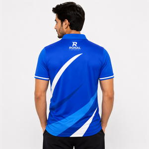 RONAL SPORTS Men's Blue Short Sleeve <b>Polo</b> Shirt Print Quick Dry Knitted Fabric Sporty Style Front Logo in Best Sale 2026 - Product Image 4
