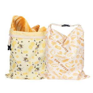 Printed Cotton Bread Bag <b>Bee</b> Pattern Washable Eco-Friendly Water Resistant Adjustable Reusable for Home Promotional <b>Gift</b> Use - Product Image 4