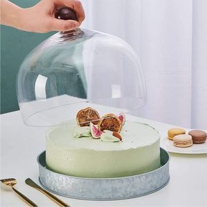 Wholesale Metal <b>Cake</b> <b>Stand</b> with Glass Dome Clear Cover Modern Dessert Display Tray for Wedding Party Bakery Hotel Restaurant - Product Image 1