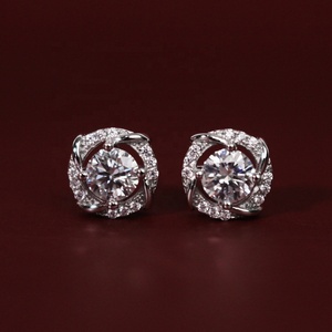 Boucles d'oreilles en diamant de Moissanite VVS1 en argent Sterling S925, nœud d'amour, bijoux pour femmes, bijoux de destin, nouvelle vente - Product Image 3