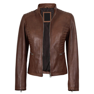 Premium Genuine Lambskin Leather <b>Jacket</b> for Women Slim Fit Biker Style <b>Motorcycle</b> Coat with Zip Closure for All Seasons - Product Image 3