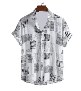 Camisa de Playa de Popelina a Rayas Hawaianas de Verano para Hombre, Elegante Camisa de Manga Corta con Estampado Digital 3D para Vacaciones, Fiestas y Uso Casual - Product Image 2