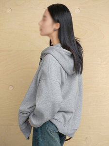 Export Quality Women's Hooded Button <b>Jacket</b> Heavy Cotton Fleece Oversized Casual Streetwear Hoodies Custom Logo Wholesale - Product Image 3