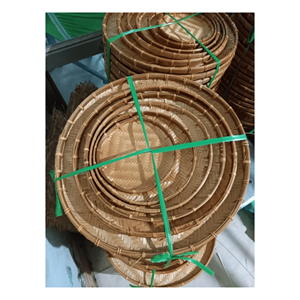 Panier à éventail en bambou, tissé à partir de bambou naturel, pour la décoration murale et l'accent culturel de la maison, fabriqué au Vietnam. - Product Image 2