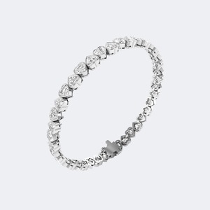 8.00 CTW Lab Grown Diamond Heart Shape Brilliant Cut <b>Bangle</b> Bracelet For Women 9K 14K 18K <b>Gold</b> Luxury E F Color VS VVS - Product Image 5