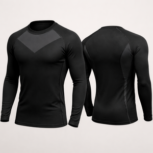 Conjunto de Rashguard MMA para hombre, camiseta de compresión de manga larga + pantalones cortos de compresión, ropa de entrenamiento de secado rápido - Product Image 6