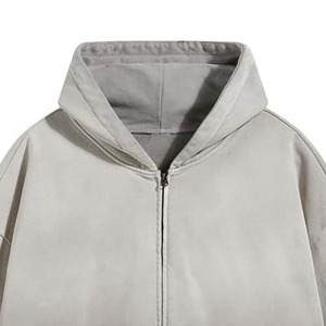 Zipup personalizado de algodón y poliéster de alta calidad Blanco para forro polar de espuma 3D Regular Fit Unisex Sudadera con capucha de invierno 360g lavado a la piedra de gran tamaño - Product Image 2