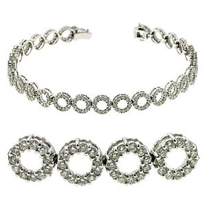 Pulsera de Oro de 18K con Círculos Enlazados y Diamantes Cultivados en Laboratorio - Product Image 1