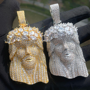 จี้พระเยซูแบบ Iced Out ประดับเพชรโมอิสซาไนต์ ชุบทอง เครื่องประดับฮิปฮอป - Product Image 1