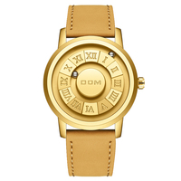 Montre vintage pour homme DOM Design M-1345, mouvement à quartz japonais Y121, alliage de luxe, cuir véritable