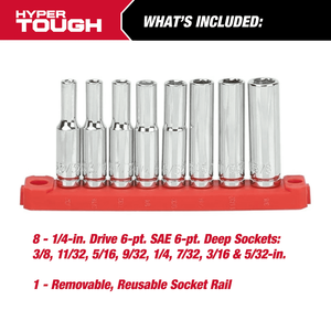 Set di chiavi a cricchetto da 1/4 di pollice e bussole profonde - Categoria Prodotti Premium - Product Image 3