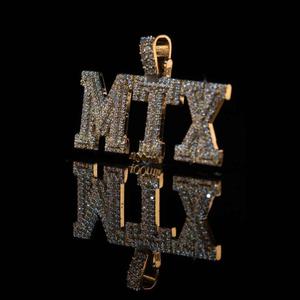 จี้ตัวอักษร MTX ดีไซน์เนอร์ ผลิตจากเงินแท้ 925 ประดับเพชรโมอิสซาไนต์คุณภาพพรีเมียม VVS พร้อมสร้อยคอ - Product Image 2