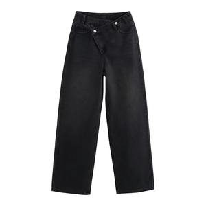 Pantalones vaqueros rectos para mujer, moda 2025, ropa de calle para mujer, pantalones de mezclilla, pantalones de pierna ancha informales holgados de cintura alta - Product Image 3