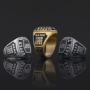 Bague d'École BOJ 022 Personnalisée en Argent avec Diamant Minimaliste Certifiée IGI/ Bague de Diplôme Universitaire Unisexe - Product Image 1