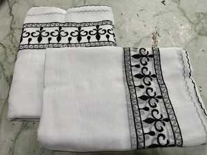 Chal IMMAH Blanco de la Mejor Calidad para Hombre, en Voile de Algodón con Diseño de Bloques de Color, Transpirable y Ligero para Invierno - Product Image 2