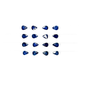 Saphirs bleus naturels non traités, taille poire calibrée 6x8mm, pierres précieuses de saphir bleu naturel facettées en vrac - Product Image 2