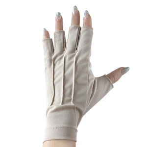 Gants de cyclisme unisexes sur mesure pour l'hiver, paume en cuir, antidérapants, amortissants, rembourrés en gel, design demi-doigts, fermeture auto-agrippante - Product Image 4