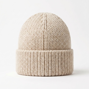 Gorro de Invierno Unisex de Lana Merino, Tejido Acanalado, Ajustable, con Puño Reforzado, Diseño Sólido, para Esquí y Uso Diario Informal - Product Image 5