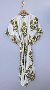 Robe longue en coton pur pour femmes, vêtements de nuit, design tendance, robe longue ample à imprimé, robe kaftan maxi pour femmes - Product Image 3
