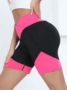 Shorts de yoga taille haute pour femme en tissu éponge, taille élastique, polyester/nylon, coupe décontractée, respirant, pour l'été et la détente - Product Image 4