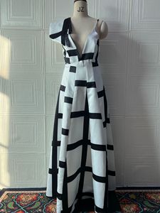 Robe longue élégante à lacets géométriques taille haute pour femme, robe de soirée sexy sans manches et dos nu - Product Image 5