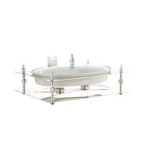 Casserole moderne en acier inoxydable avec couvercle conique, récipient isotherme pour aliments, bol de service, vaisselle décorative - Product Image 3