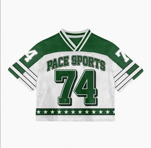 Customized 100% Polyester Mesh Fabric American Football Fan Jersey Breathable Short Sublimation Printed Design Summer Jersey - Product Image 3