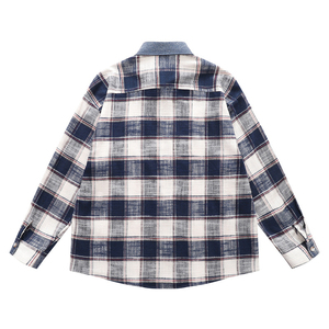 เสื้อเชิ้ตแขนยาวลายสก็อตผ้าแฟลนเนลแบบติดกระดุมสำหรับผู้ชาย - Product Image 4
