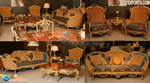 Ensemble de canapé en bois, Sofa de salon, luxueux, sculpté à la main - Product Image 6