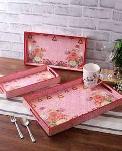 Bandeja Decorativa de MDF Hecha a Mano con Diseño Artístico y Acabado Esmaltado - Product Image 1