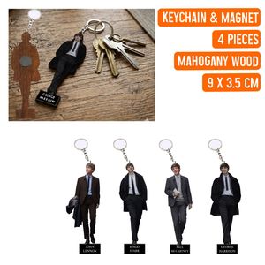 PACK DE MERCHANDISES LES BEATLES : porte-clés, plaque en verre et boîte colorée artisanale - Product Image 3