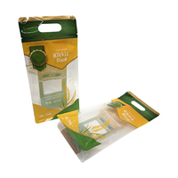 Sac d'emballage de riz sous vide en plastique transparent de qualité alimentaire, 1kg, sac de riz à fond plat personnalisé avec poignée