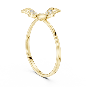 Anillos de oro macizo de 14k para mujer con diseño minimalista de molino de viento en forma de flor y diamantes de talla redonda, ideales para regalo, compromiso, aniversario o boda. - Product Image 4