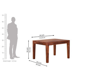 Ensemble de table à manger en bois de Sheesham de qualité supérieure, design aux détails complexes, 1 table + 2 chaises + 1 banc, meubles en bois massif - Product Image 3