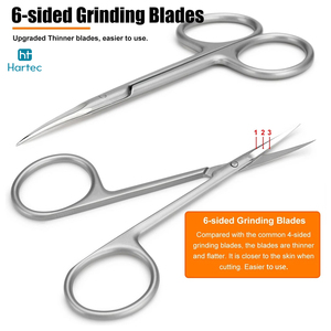 Ciseaux à ongles de haute précision pour usage professionnel en salon de beauté, ciseaux de manucure incurvés en acier inoxydable avec manche en acier - Product Image 2