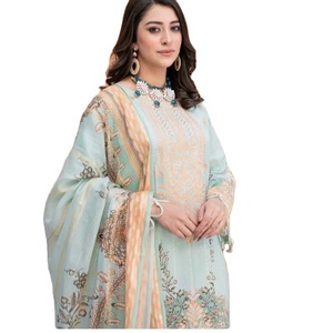 ชุดเดรสสไตล์ปากีสถานสำหรับผู้หญิงชุดเดรสผ้าฝ้าย/สนามหญ้า Shalwar Kameez - Product Image 1