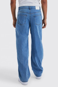 High Street Premium Quality Vintage Winter Blue Denim <b>Jeans</b> Rigid Baggy Wide Leg Washed Technics Mid Waist Plus Size Knitted - Product Image 4