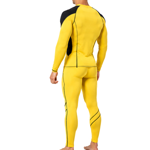 Ensemble de survêtement de compression pour hommes, respirant, extensible, à manches longues, haut et legging, séchage rapide, pour la course, le fitness et l'entraînement, personnalisable - Product Image 4