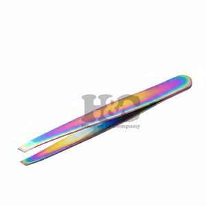 Pinzas Profesionales para Cejas, Pinzas para Pestañas con Punta Inclinada, Acero Inoxidable, Duraderas, Reutilizables, Logotipo Láser Personalizado - Product Image 1